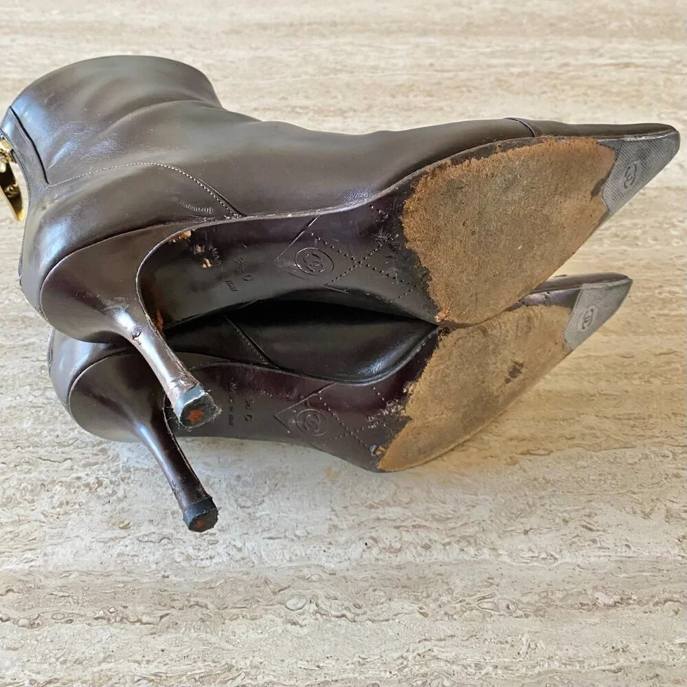 Vintage Chanel Mesh CC Ankle Boots - Picture 8 of 9